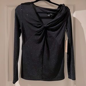Halogen off the shoulder sparkle shirt